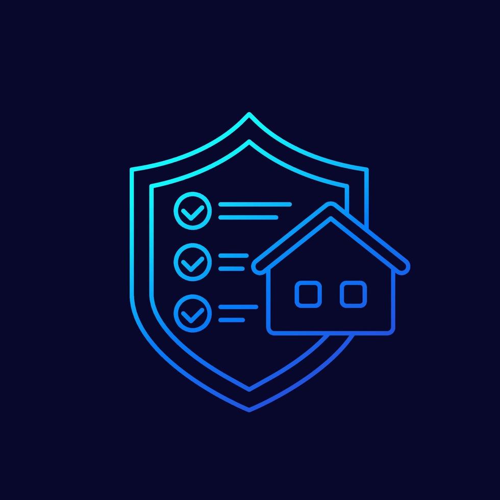 house insurance linear icon for web vector