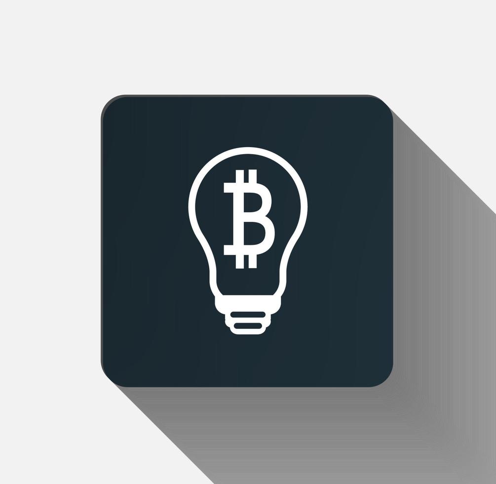 símbolo bitcoin bombilla de luz icon.vector illustration. vector