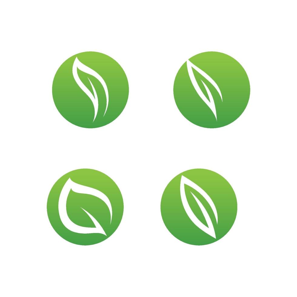 Logos of green Tree leaf ecology vector