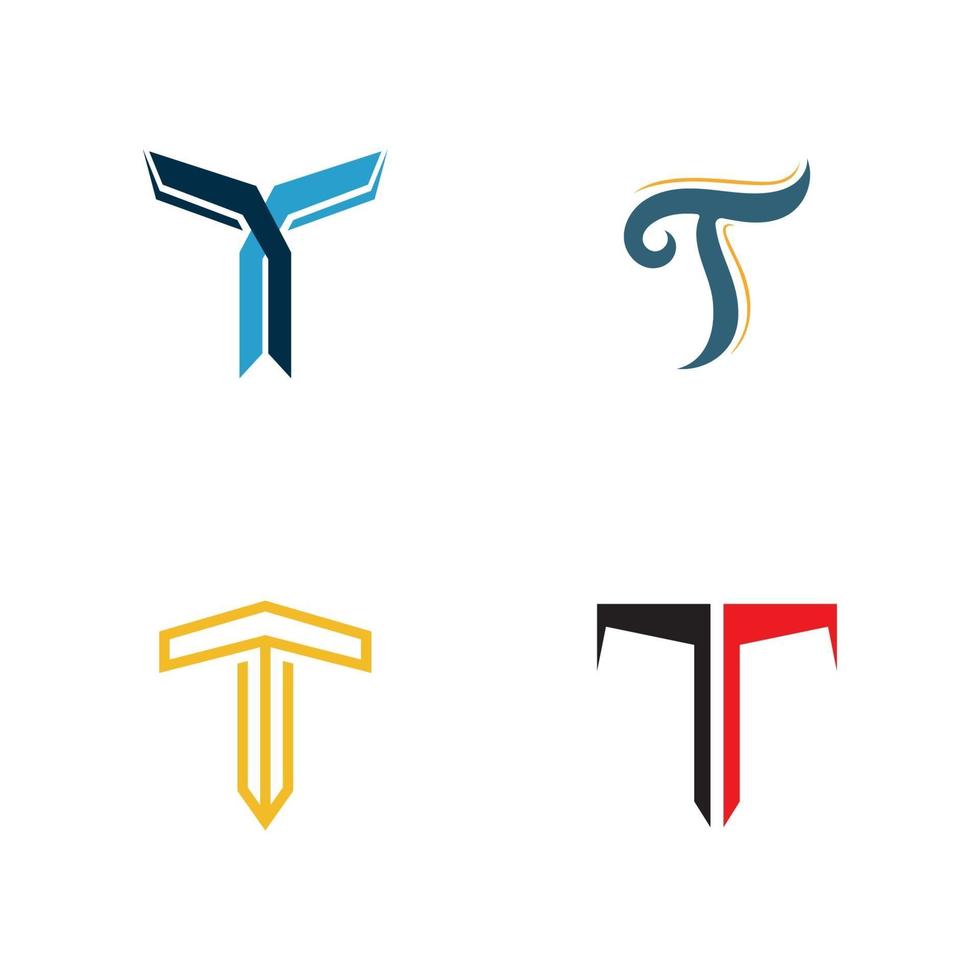 t logo y símbolo vector