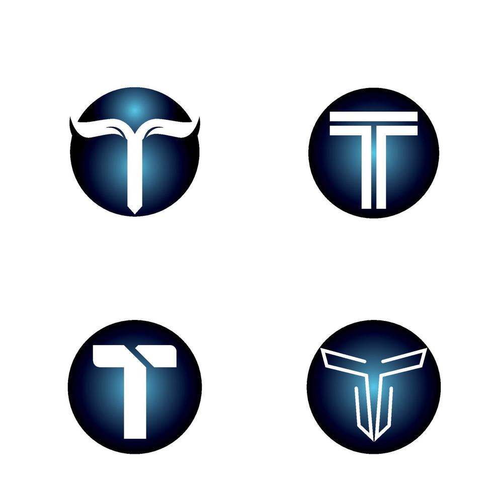 t logo y símbolo vector