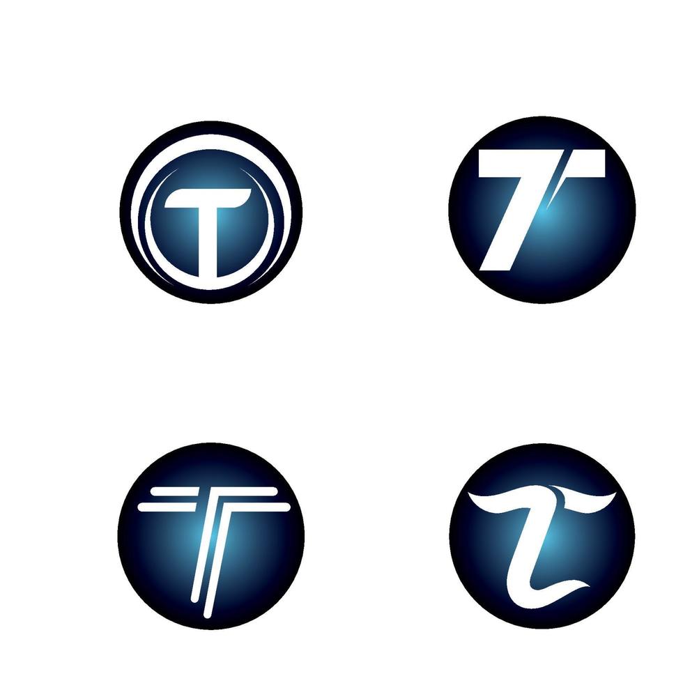 t logo y símbolo vector