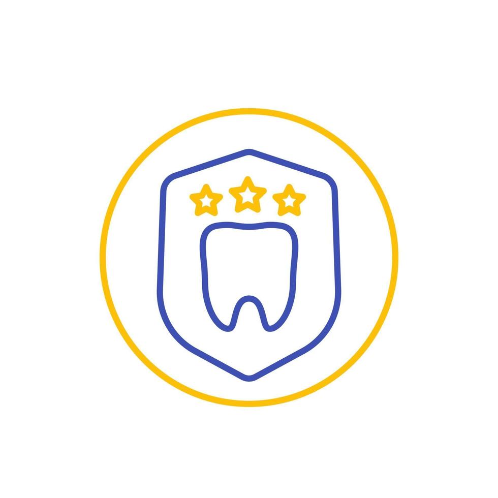 seguro dental, icono de línea de vector de protección