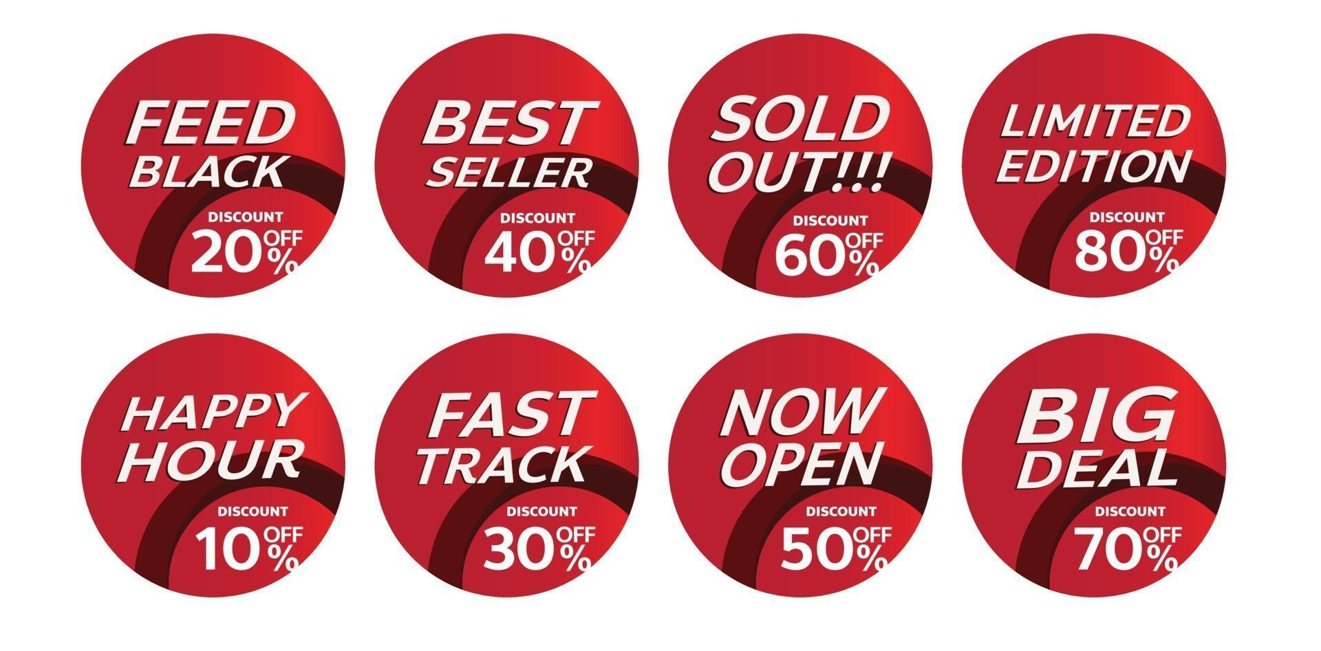 red banner promotion tag design for marketing vector