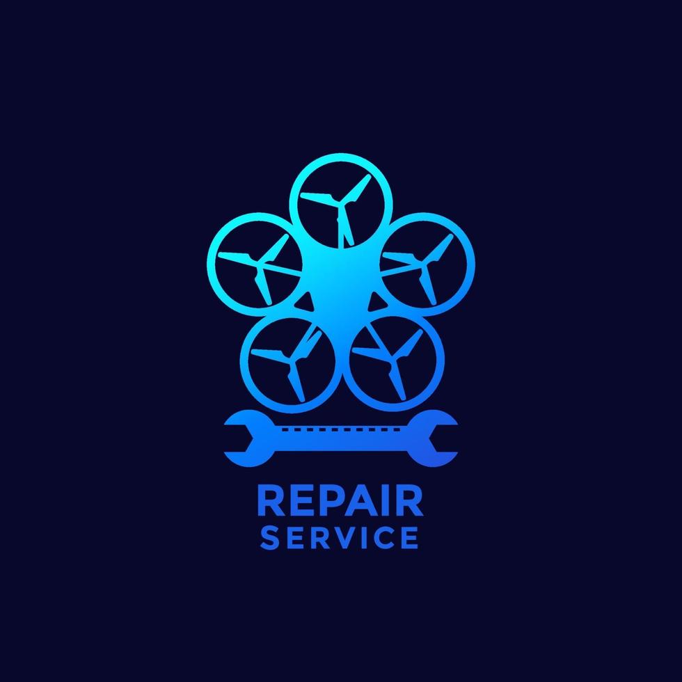 Drone repair service icon, vector