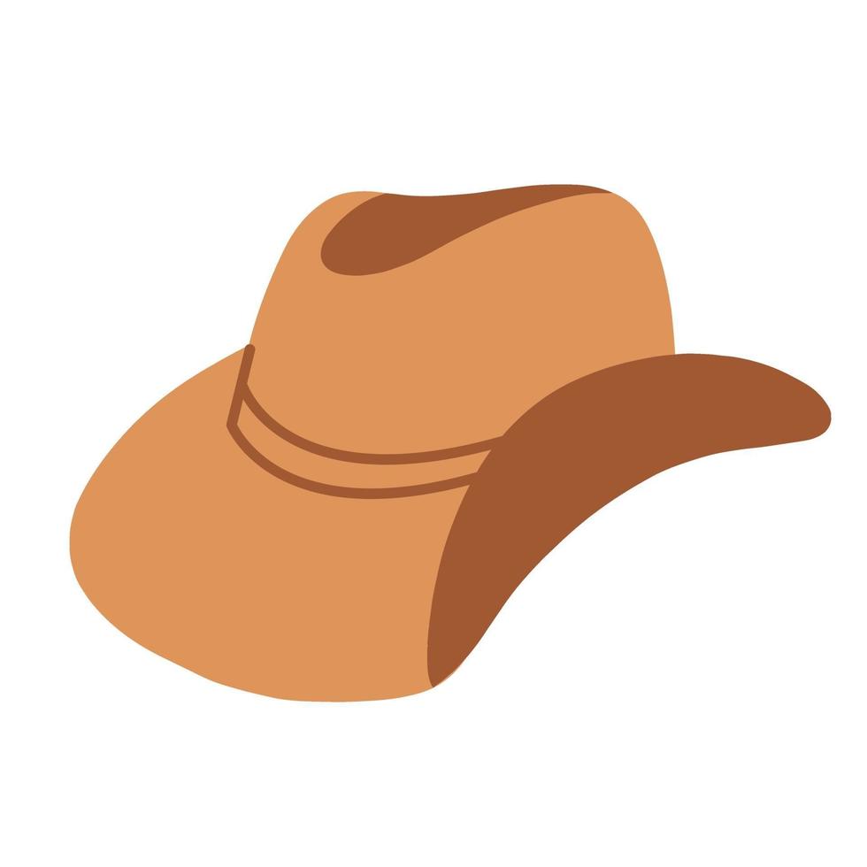 A cowboy hat. Wide-brimmed hat, isolated on a white background. Vector illustration flat illustration