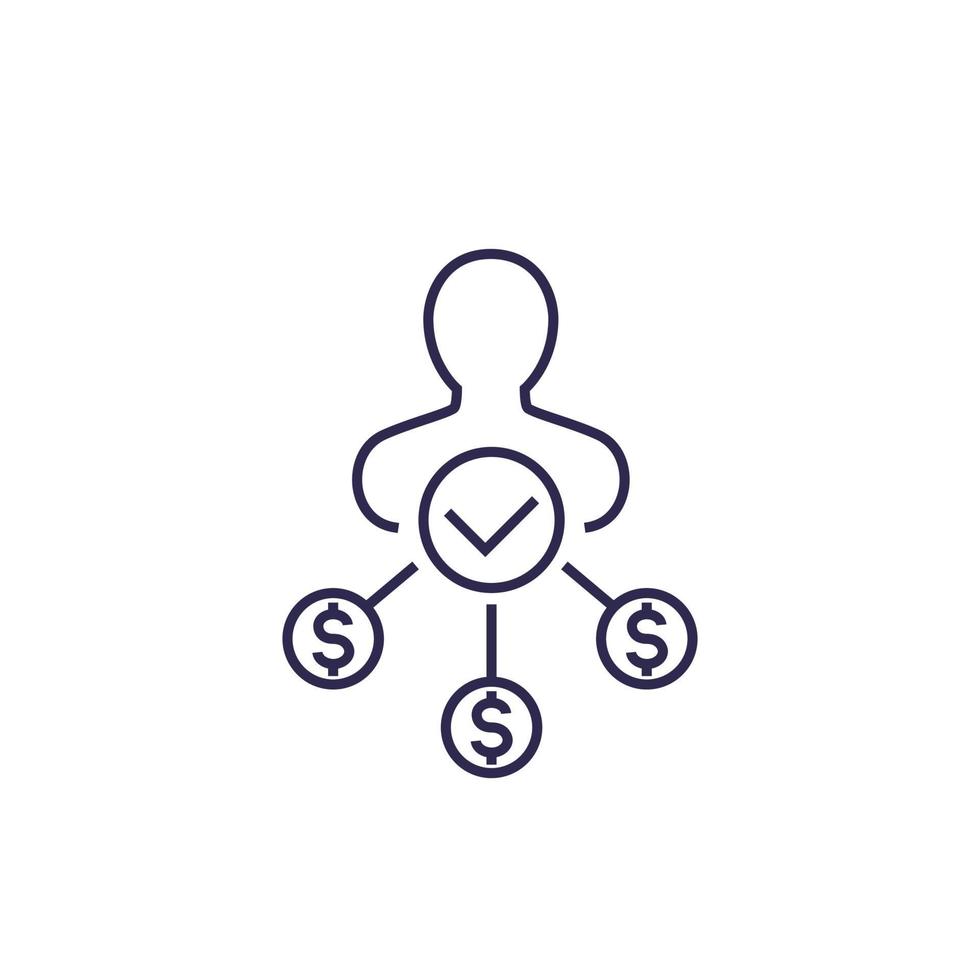 shareholder icon on white, line vector