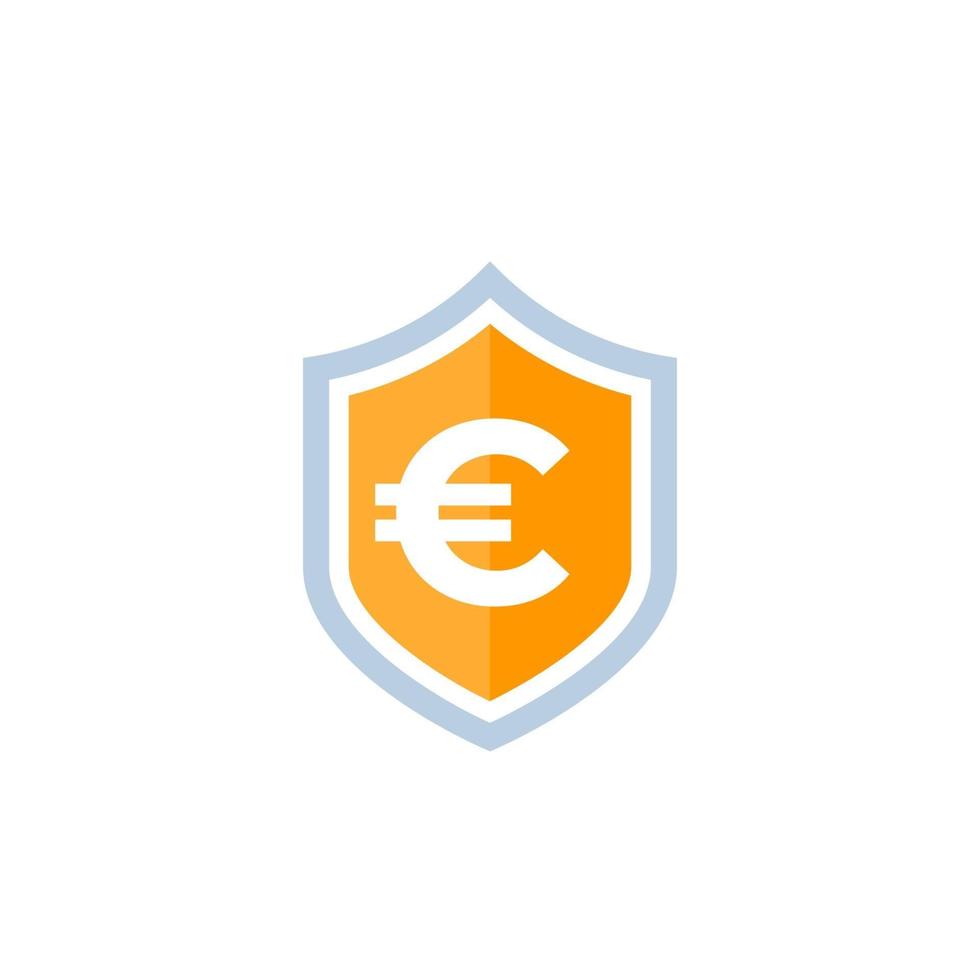 escudo con icono de vector de euro