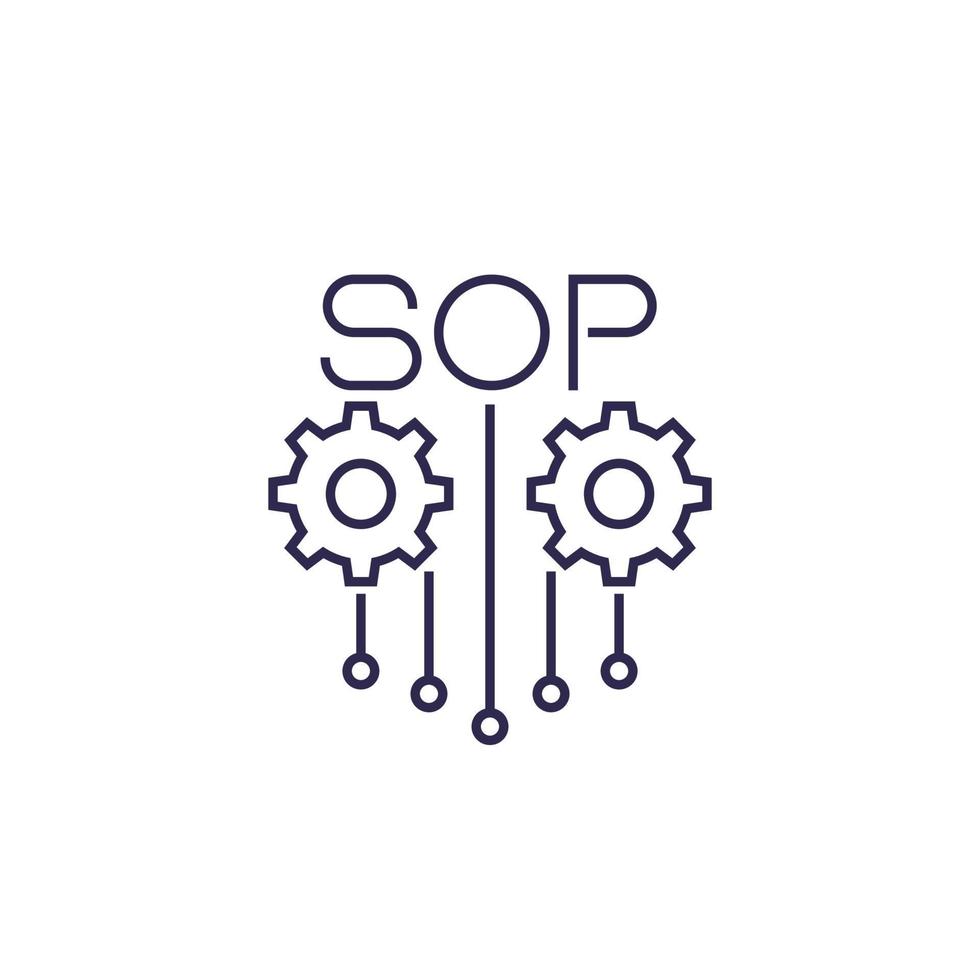 SOP, Standard Operating Procedure icon in line style 2266150 Vector Art ...