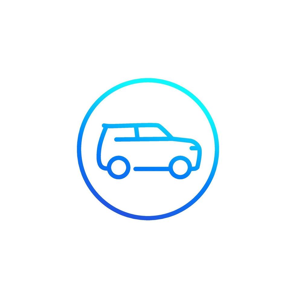 suv car, simple line icon vector