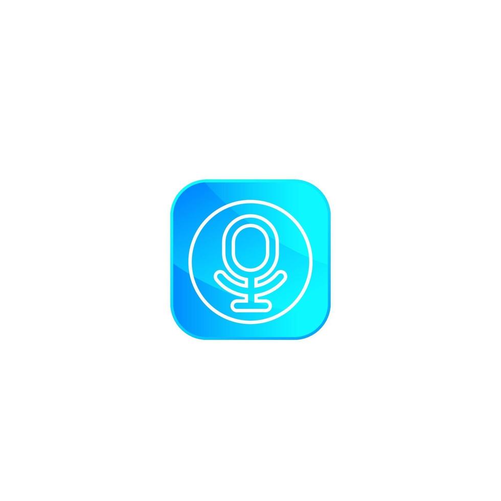 speech recognition app logo, vector