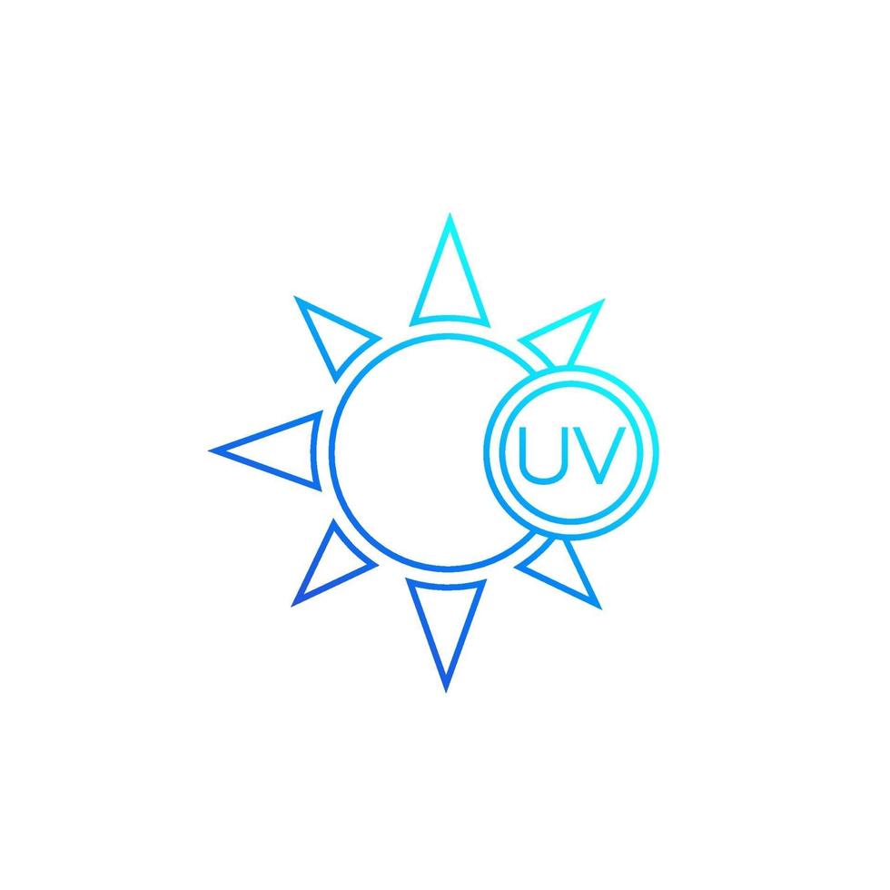 UV rays protection icon, line vector