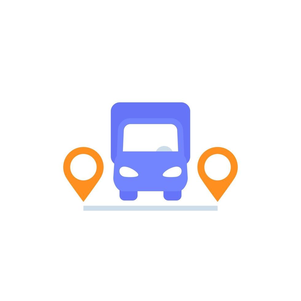 van and delivery points vector icon