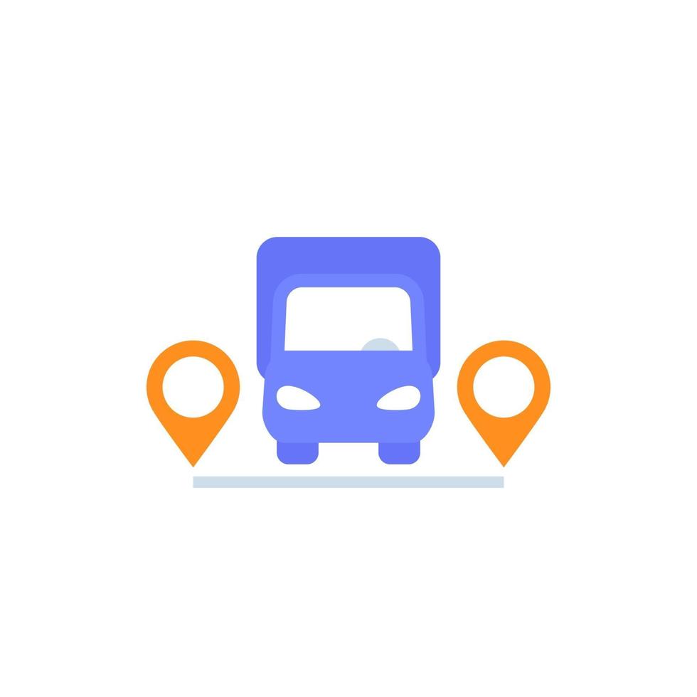 van and delivery points vector icon