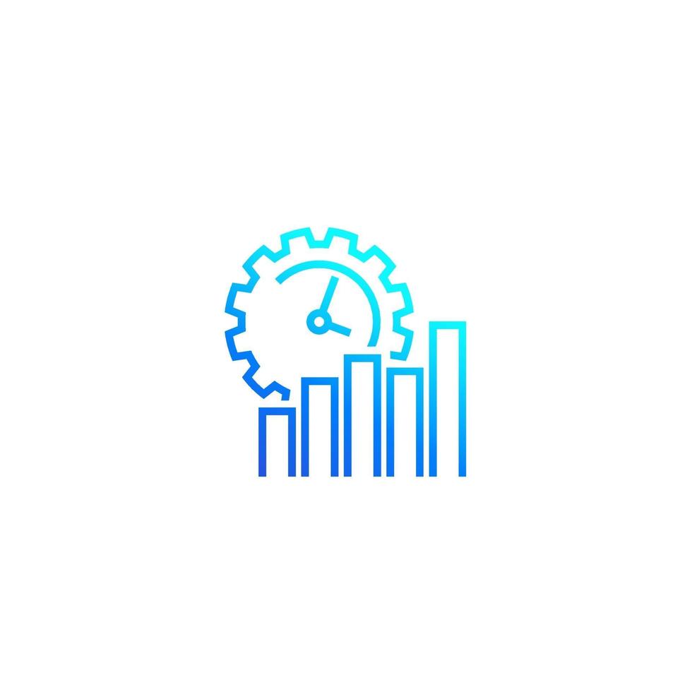 work productivity growth icon, line vector