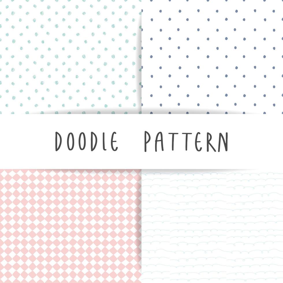 Cute poka dot pastel doodle pattern vector