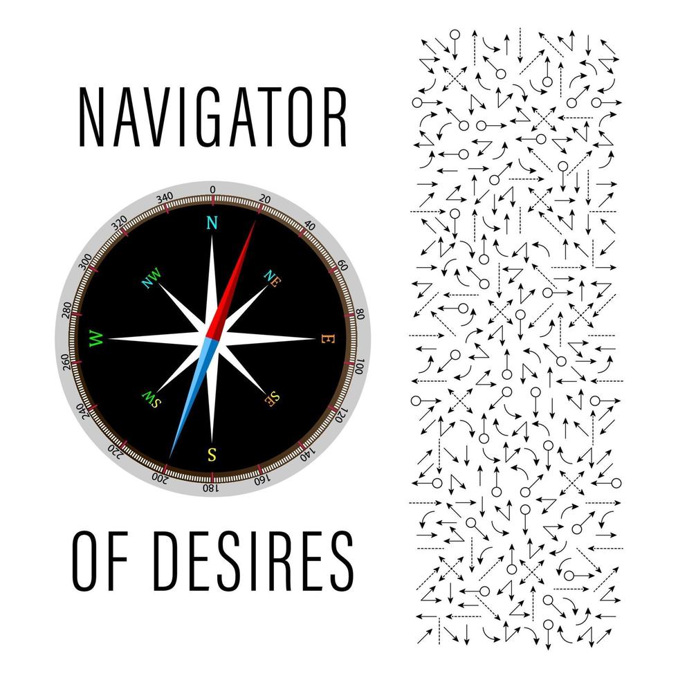 Navigator Compas Print Flat vector