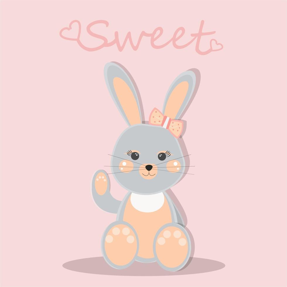 cute bunny illustration vector