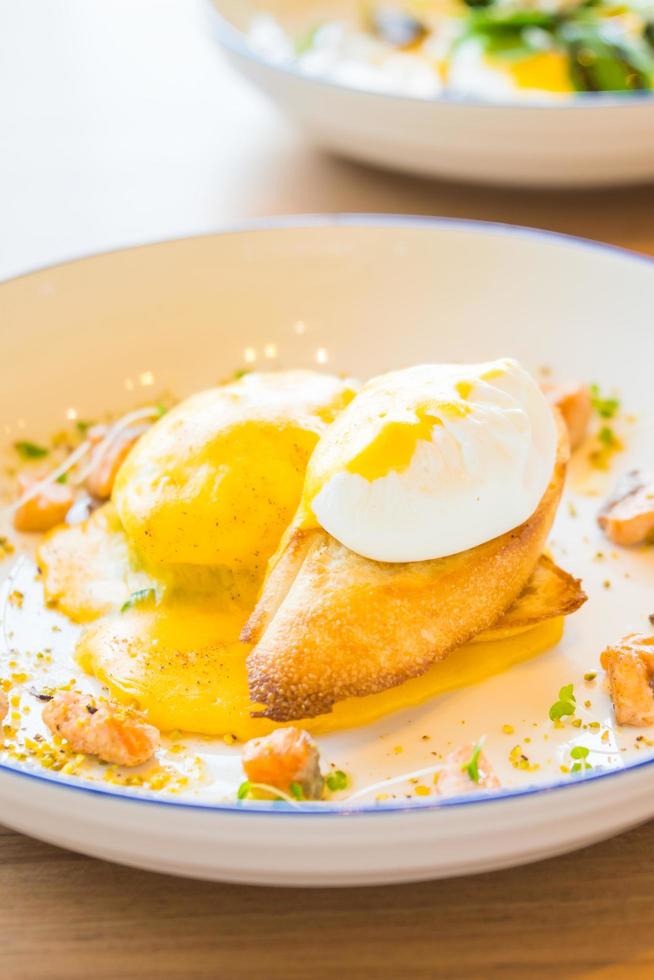 Egg benedict with salmon photo