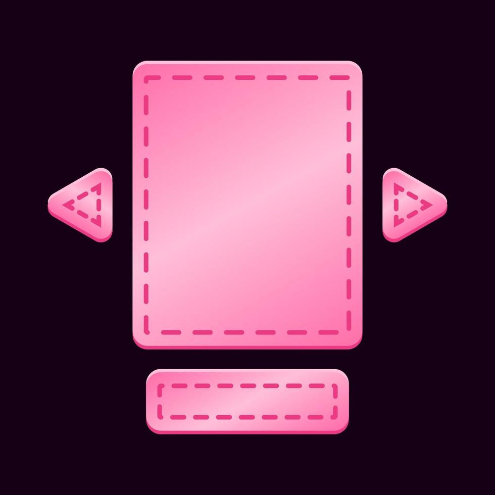 conjunto de plantilla emergente de tablero de interfaz de usuario de juego rosa brillante para elementos de activos de interfaz gráfica de usuario vector