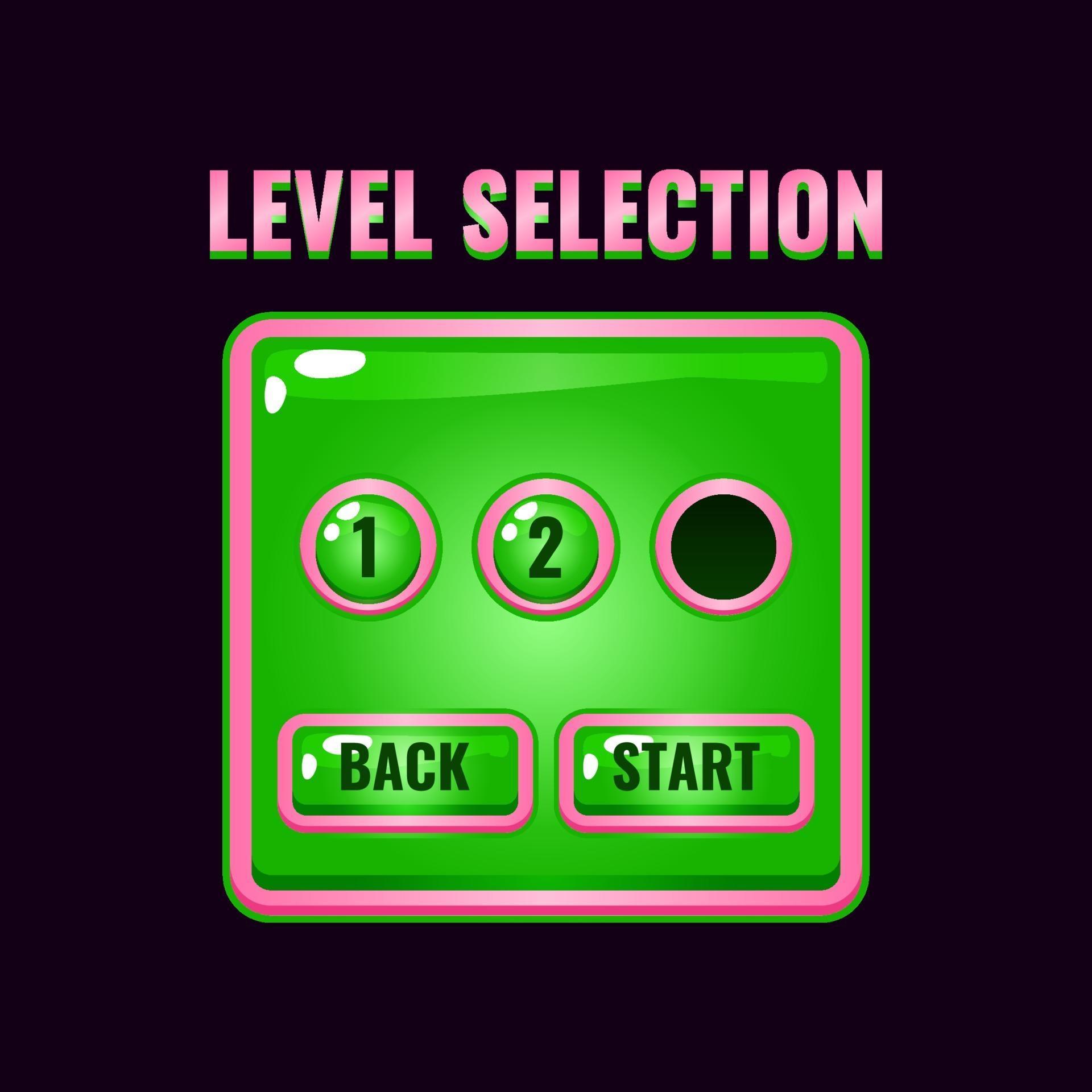 Pink jelly game ui level selection interface. 2266548 Vector Art at