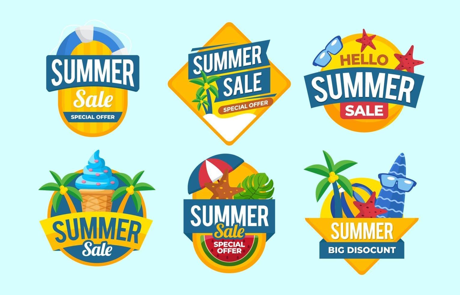 Summer Sale Badge Collection vector