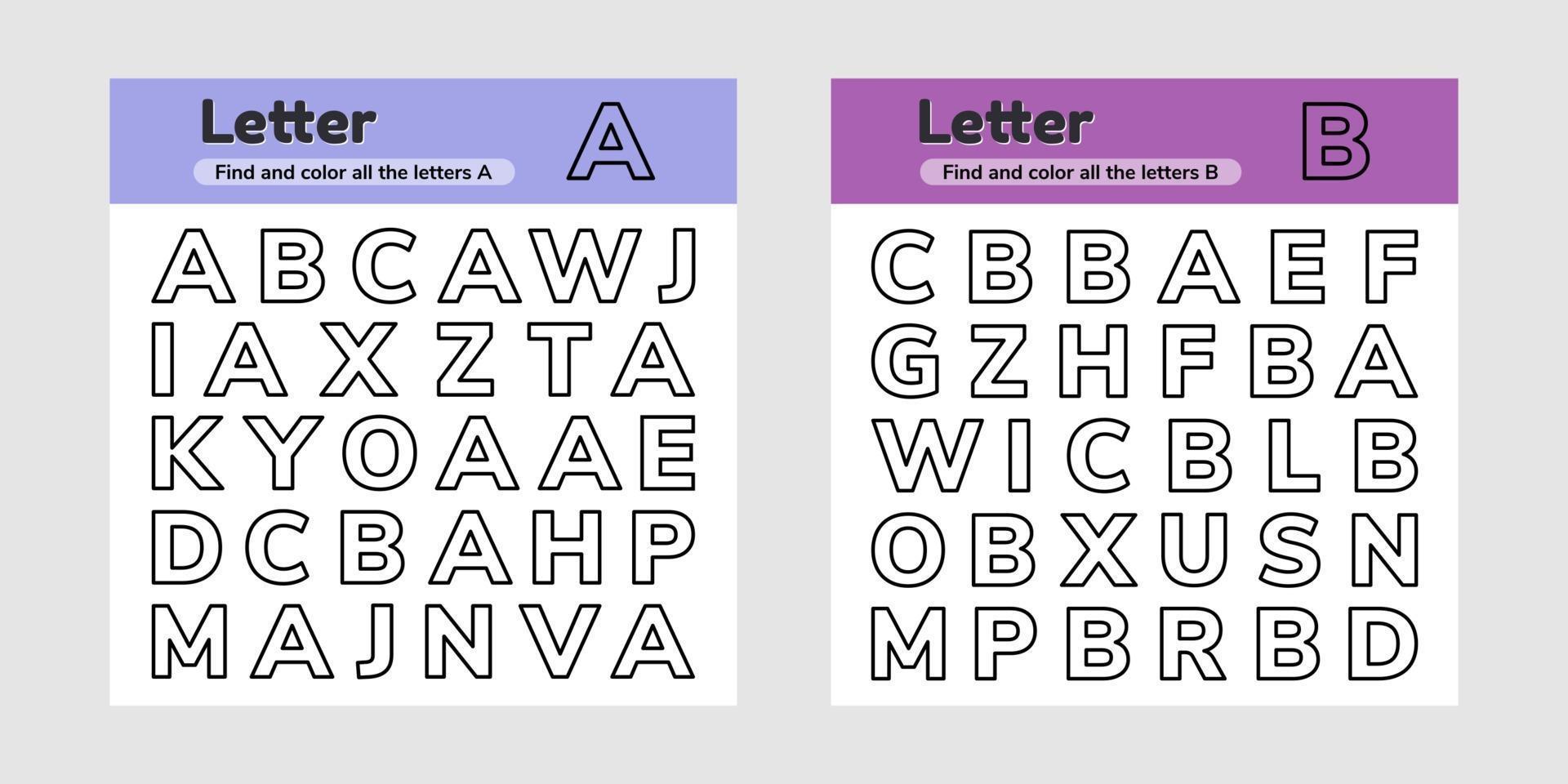 set educational worksheets for kids kindergarten preschool and school age letters find and color 2266695 vector art at vecteezy