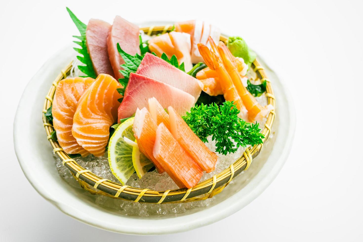 conjunto de sashimi mixto foto