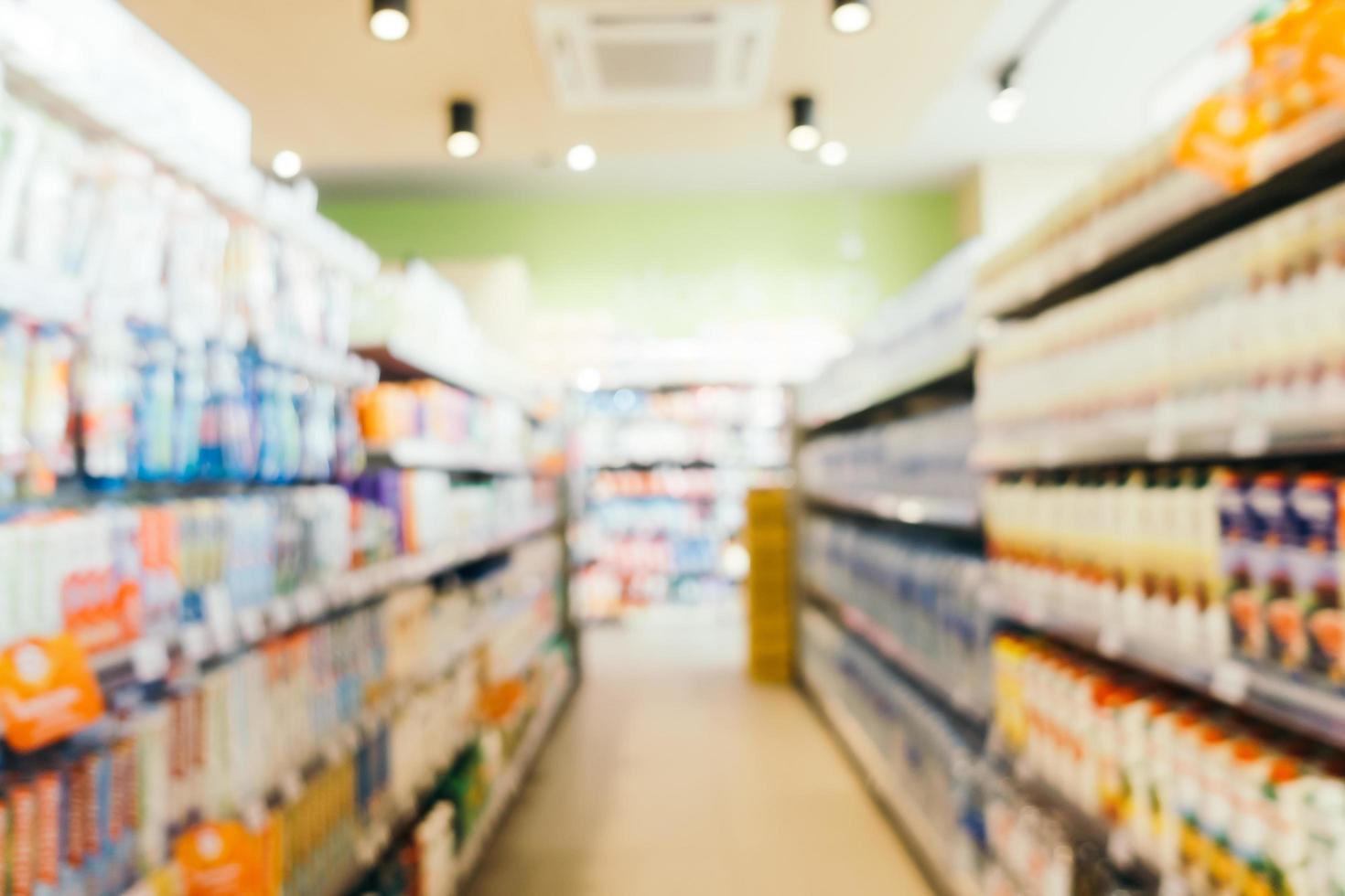 Abstract blur and defocused supermarket interior photo