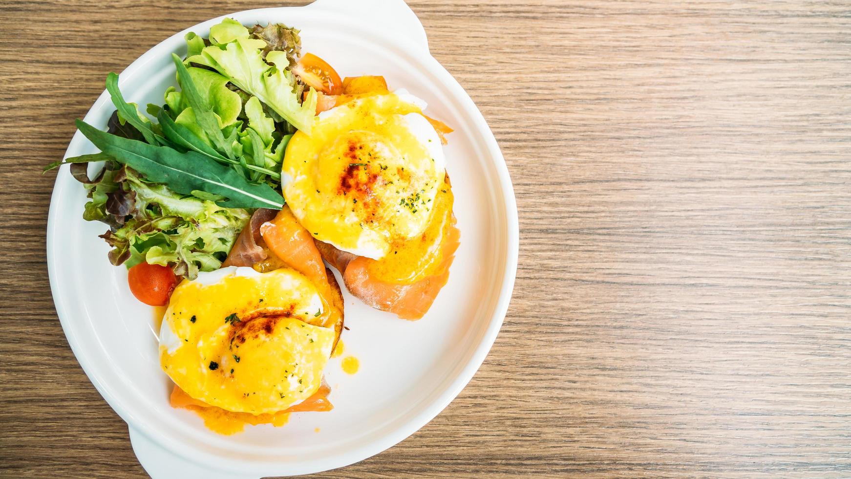 Eggs benedict with smoked salmon photo