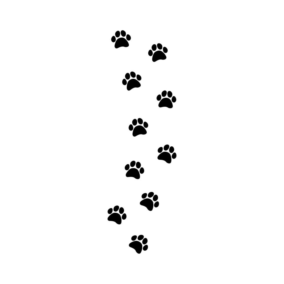 Track paw prints icon in flat style vector