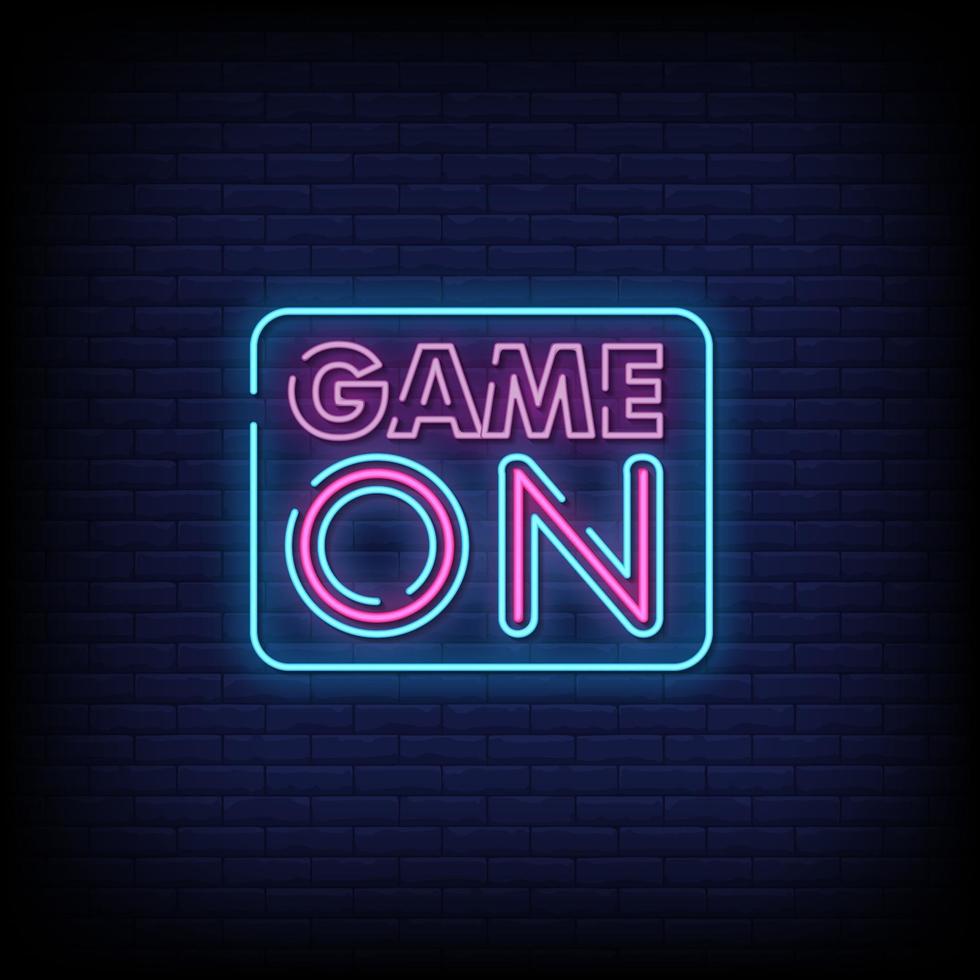 Game On Neon Signs Style Text Vector