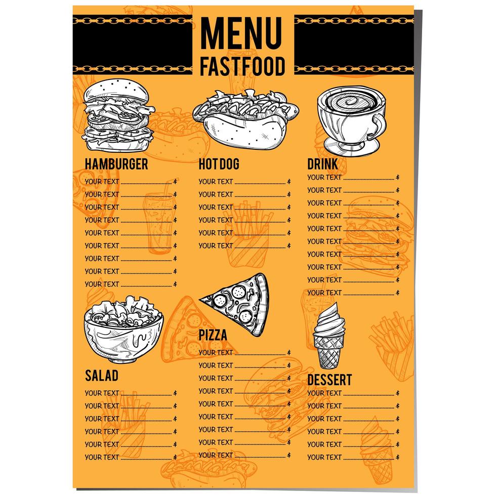 menu food restaurant template design vector