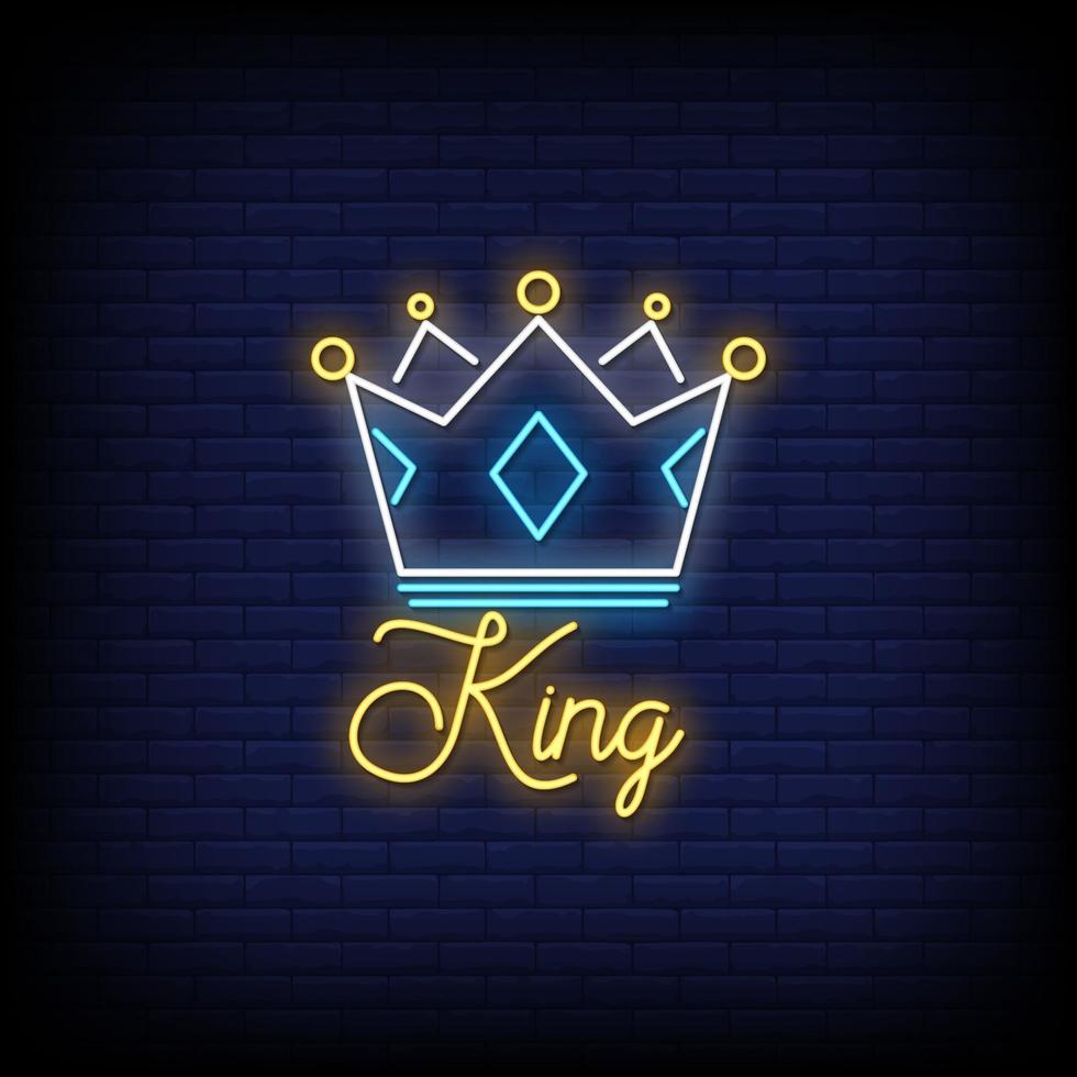 King Neon Signs Style Text Vector