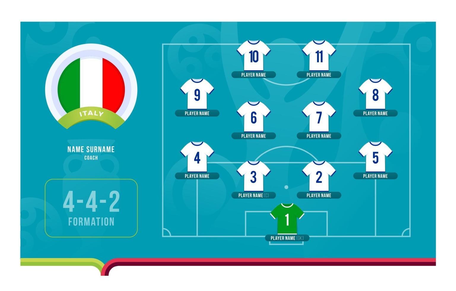 Italy line-up Football tournament final stage vector illustration