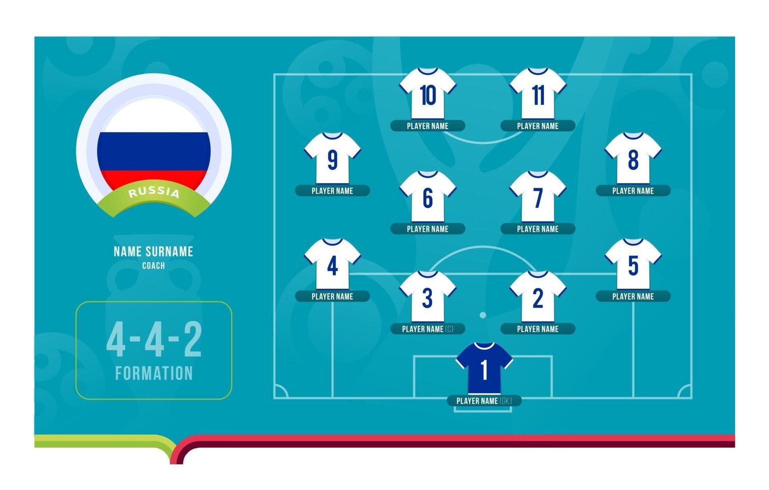 Russia line-up Football tournament final stage vector illustration