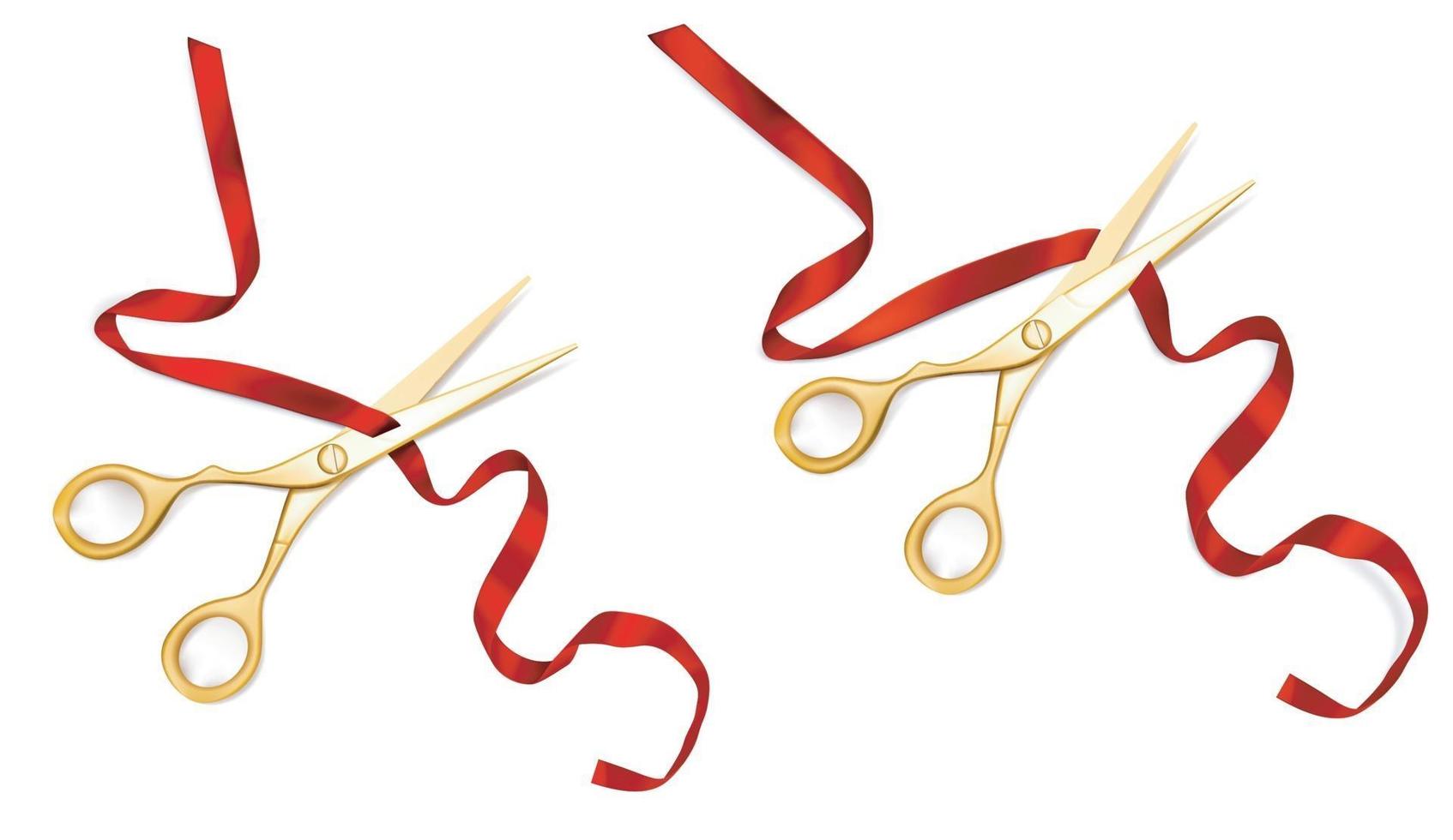 Gold scissors on white background.3D illustration. Stock Photo by