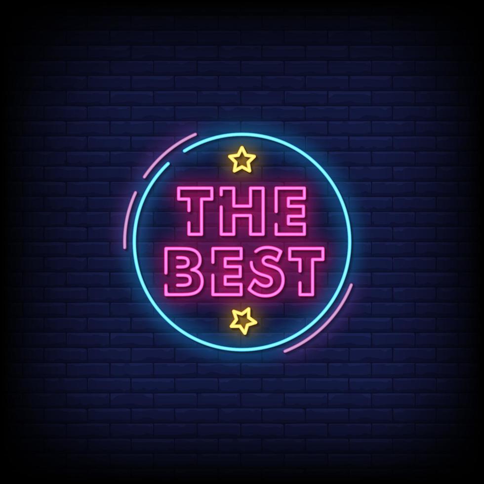 The Best Neon Signs Style Text Vector