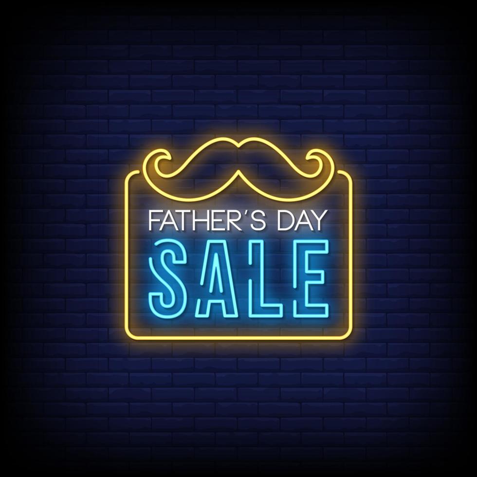 Father Day Sale Neon Signs Style Text Vector