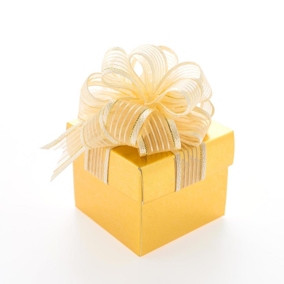 Gold gift box photo