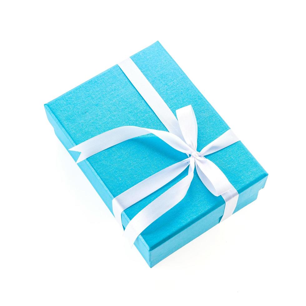 Blue gift box photo
