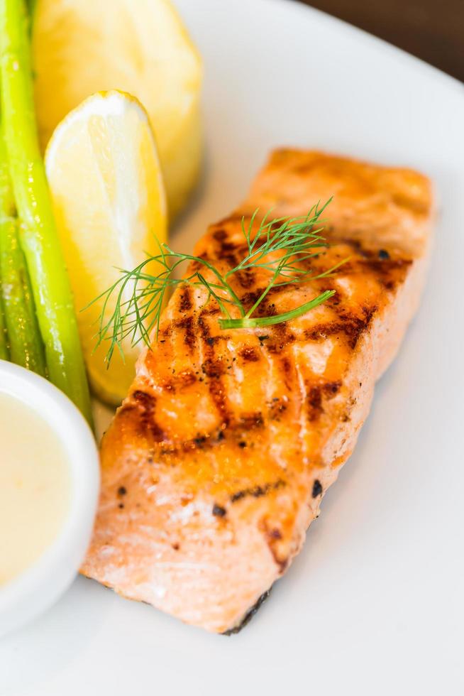Salmon fish fillet grilled steak photo