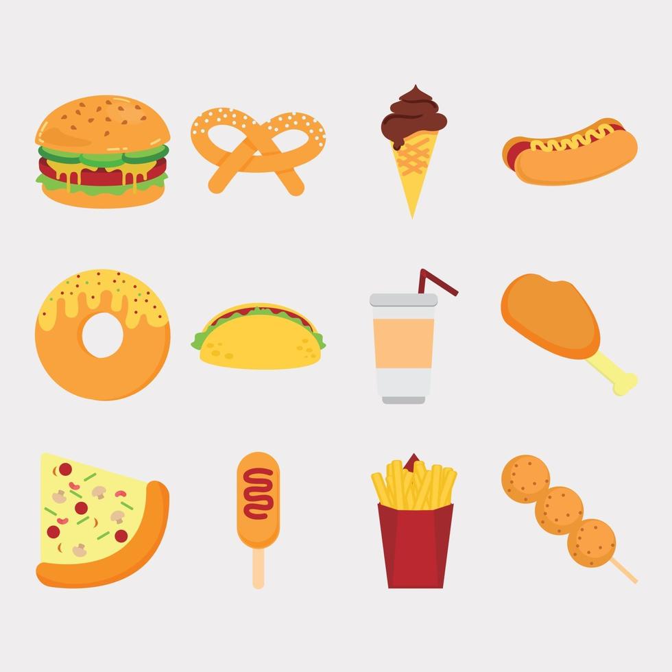 fast food and beverage vector bundle set