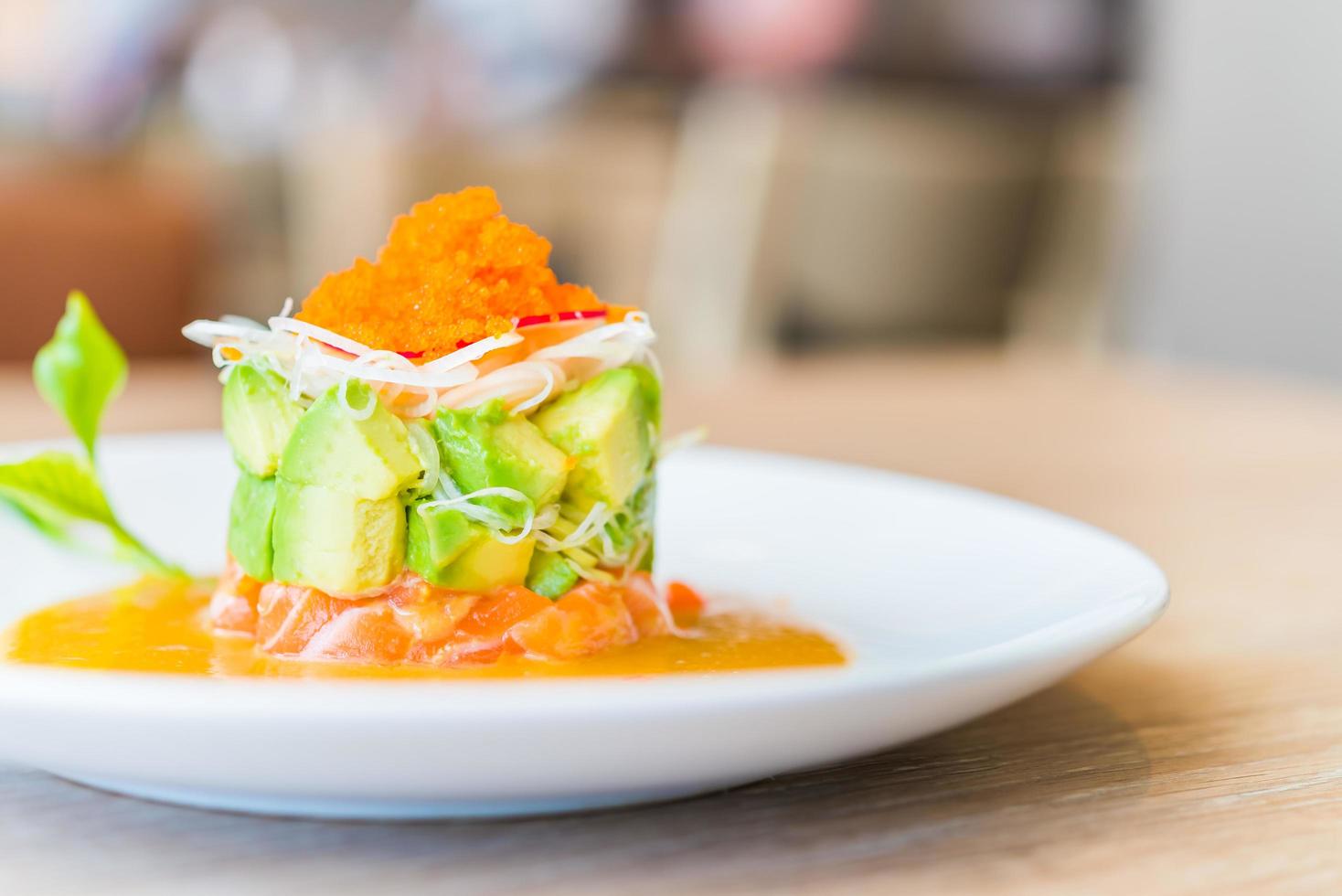 Tartar salmon salad photo