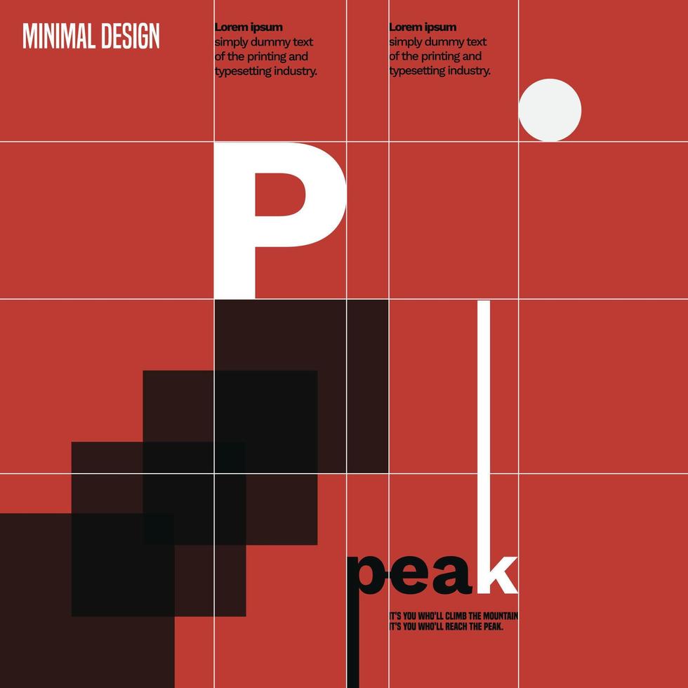 Swiss style poster minimal clean design vector