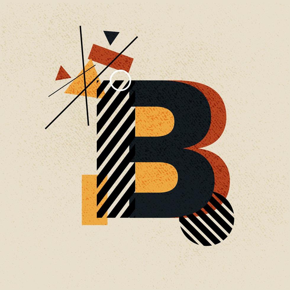 B Letter Typography Vector Design, Abstract Minimal Clean Design ...