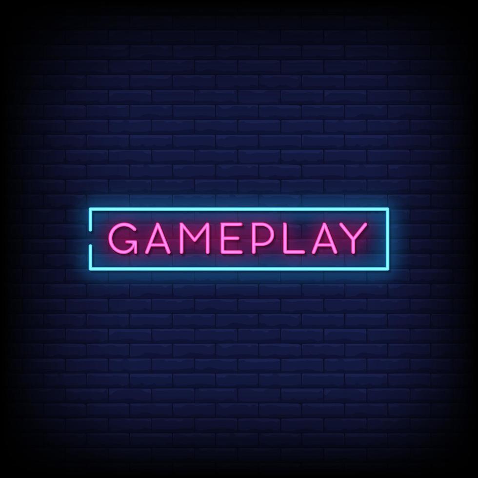 Game Play Neon Signs Style Text Vector