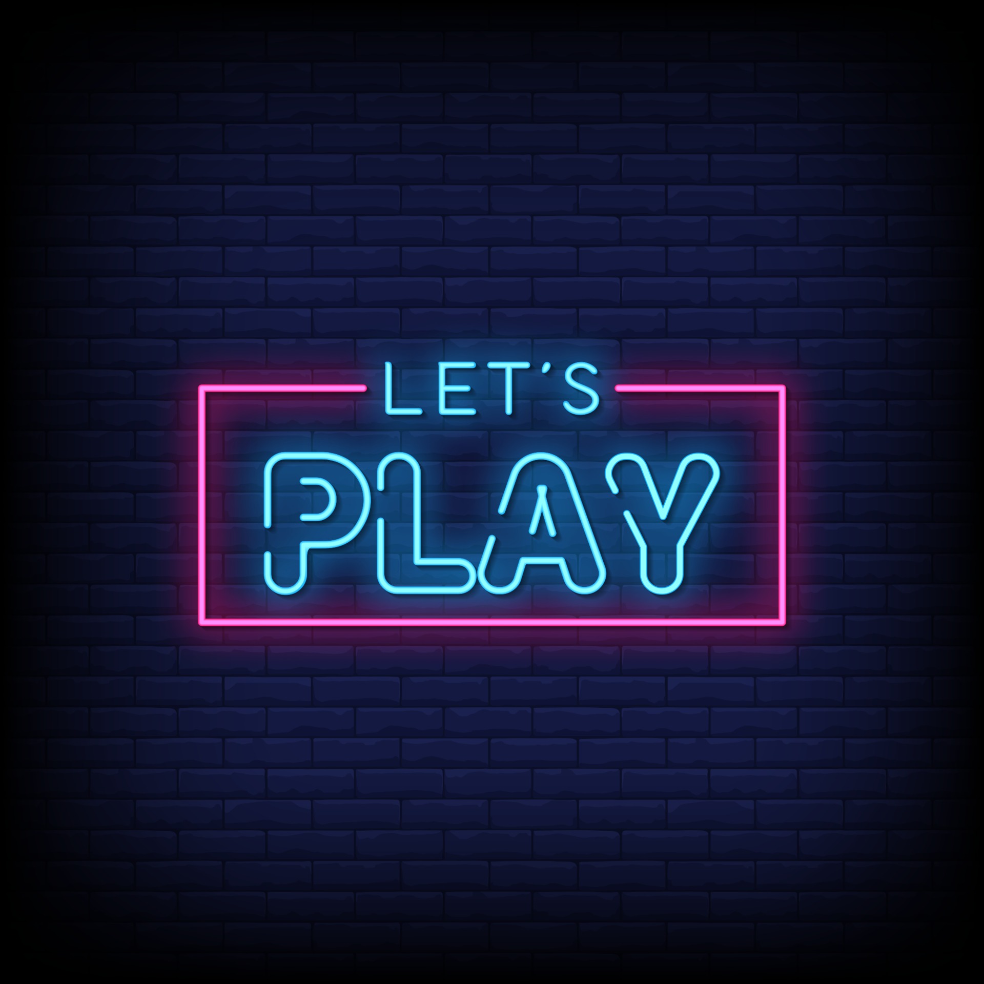 Lets Play Neon Signs Style Text Vector 2267618 Art at Vecteezy