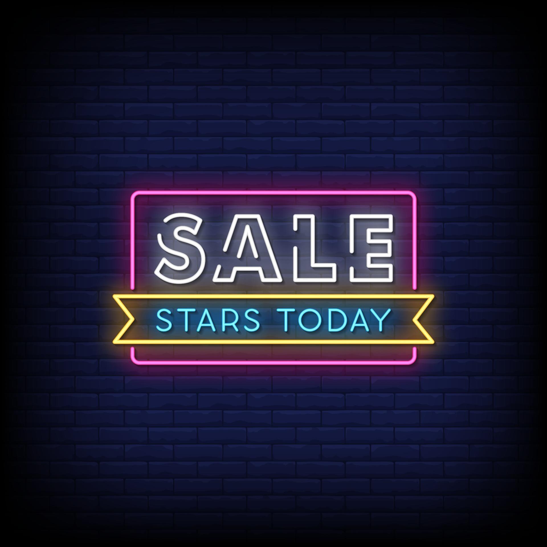 Sale Start Today Neon Signs Style Text Vector 2267620 Vector Art at