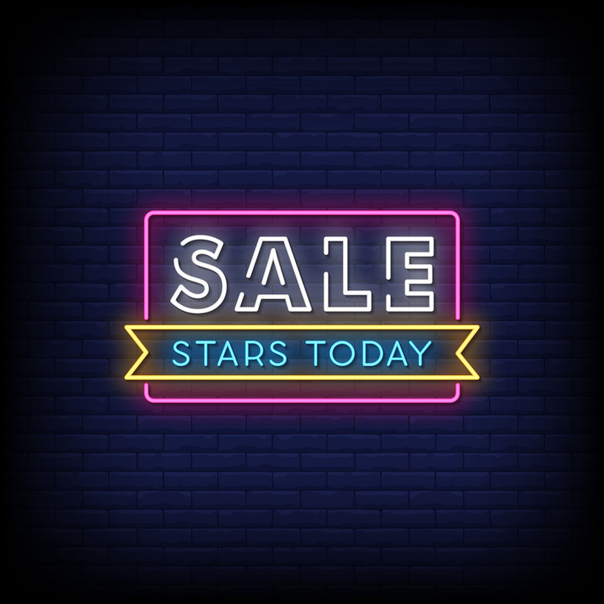 Sale Start Today Neon Signs Style Text Vector 2267620 Vector Art at